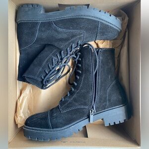 Lucky Brand Suede Combat Boots